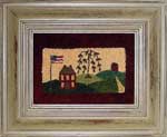 Red Schoolhouse Punchneedle